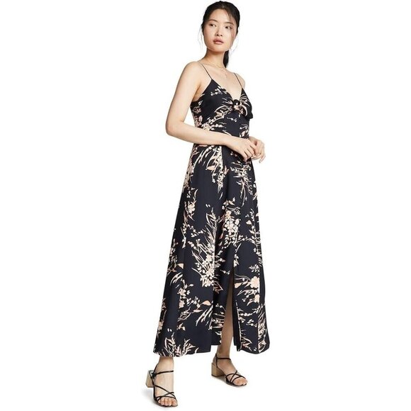 Joie Almona Dress Maxi Black Floral Print Sleeveless Button NWT - Picture 3 of 15